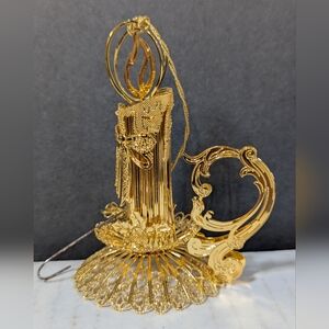 Danbury Mint Elegant Gold Candle Holder Style Ornament